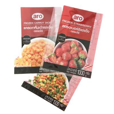 custom vacuum printing plastic bags for food packaging three side sealed bag packing vegetable fruit bags